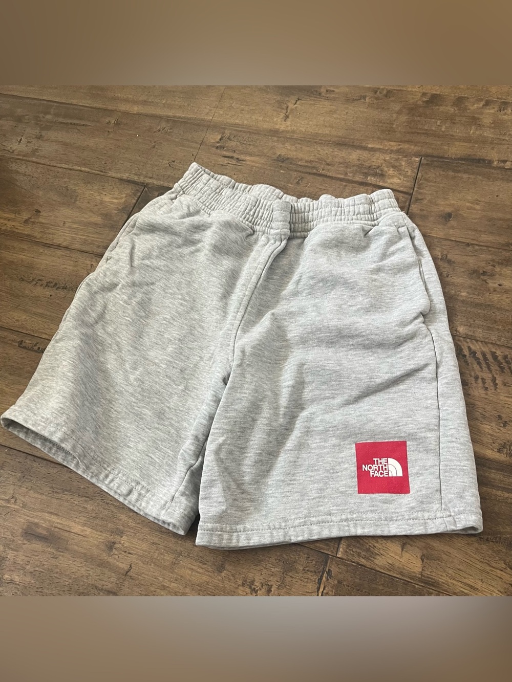 Kids Boys The North Face gray heather sweat shorts #outdoor #athletic